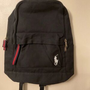 Polo by Ralph Lauren Black Backpack with Red and Blue Accents